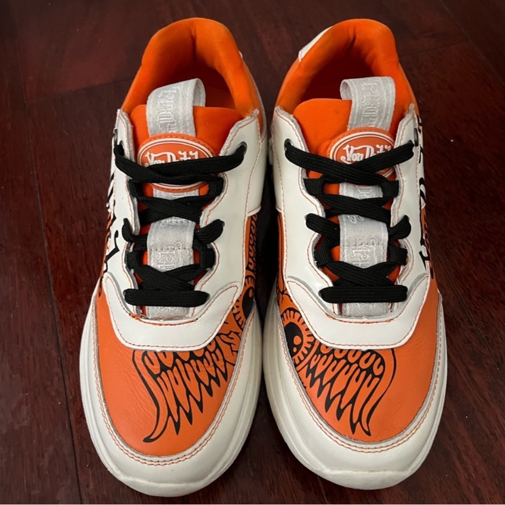 Von Dutch Size 8 Women’s Black Orange and White Chunky Sneakers - Picture 2 of 5